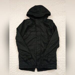 Cat Jack Girls Large Black/Faux Fur Lined Zipped Snapped Coat